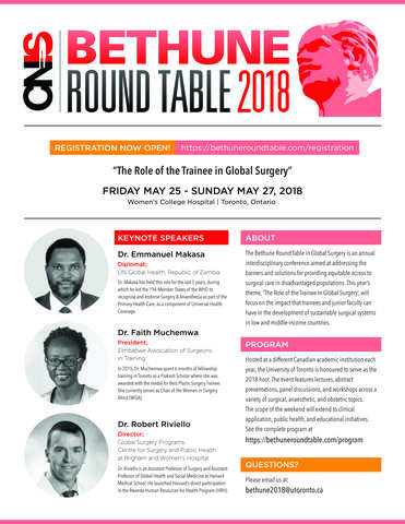 Bethune Round Table Poster 2018