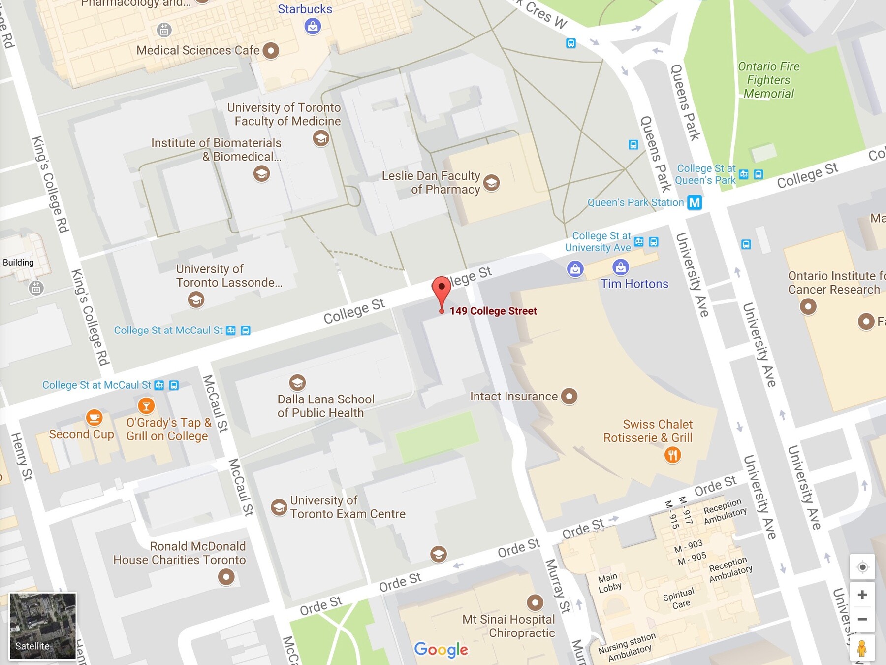 Map of Department of Surgery on College