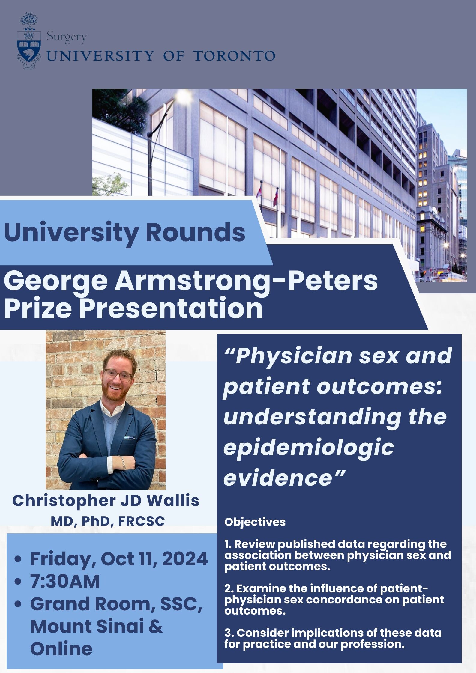 George Armstrong-Peters Lecture 2024